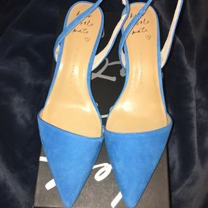 Banana Republic sling backs. NEW! Blue faux suede.